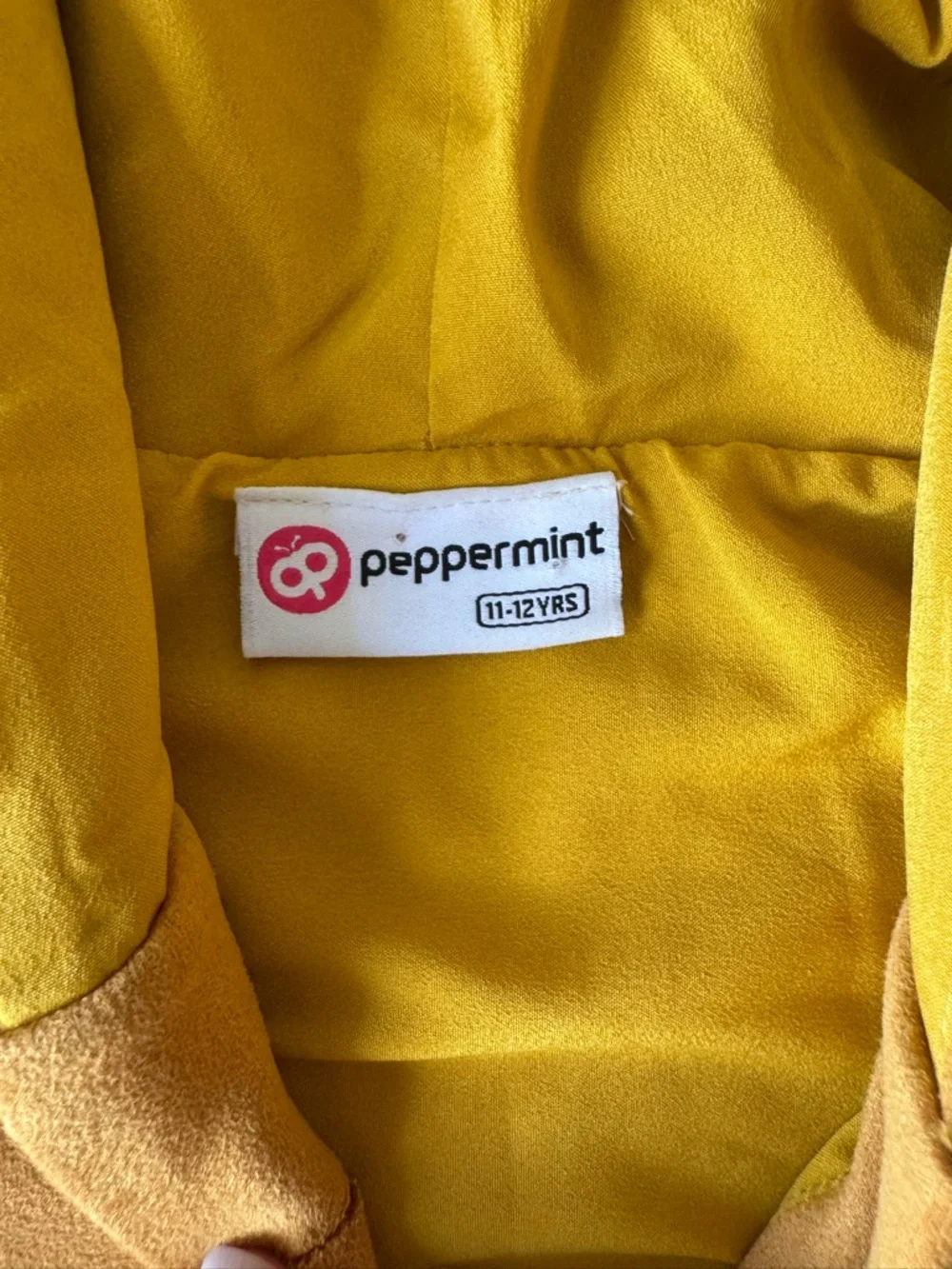 Peppermint Girls Mustard Hooded Shrug Cape Coat Poncho 11-12Y Button Front Boho - Picture 4 of 9